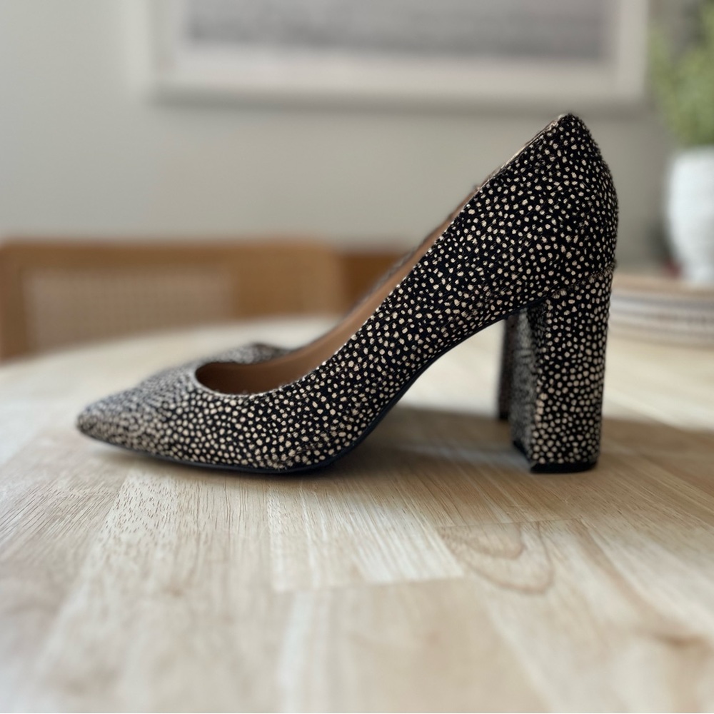 Banana Republic Madison Calf Cow Hair Pumps Block Heels